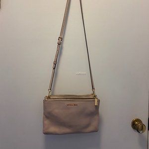 Michael Kors Ballet Pink Crossbody Purse with Gold Hardware